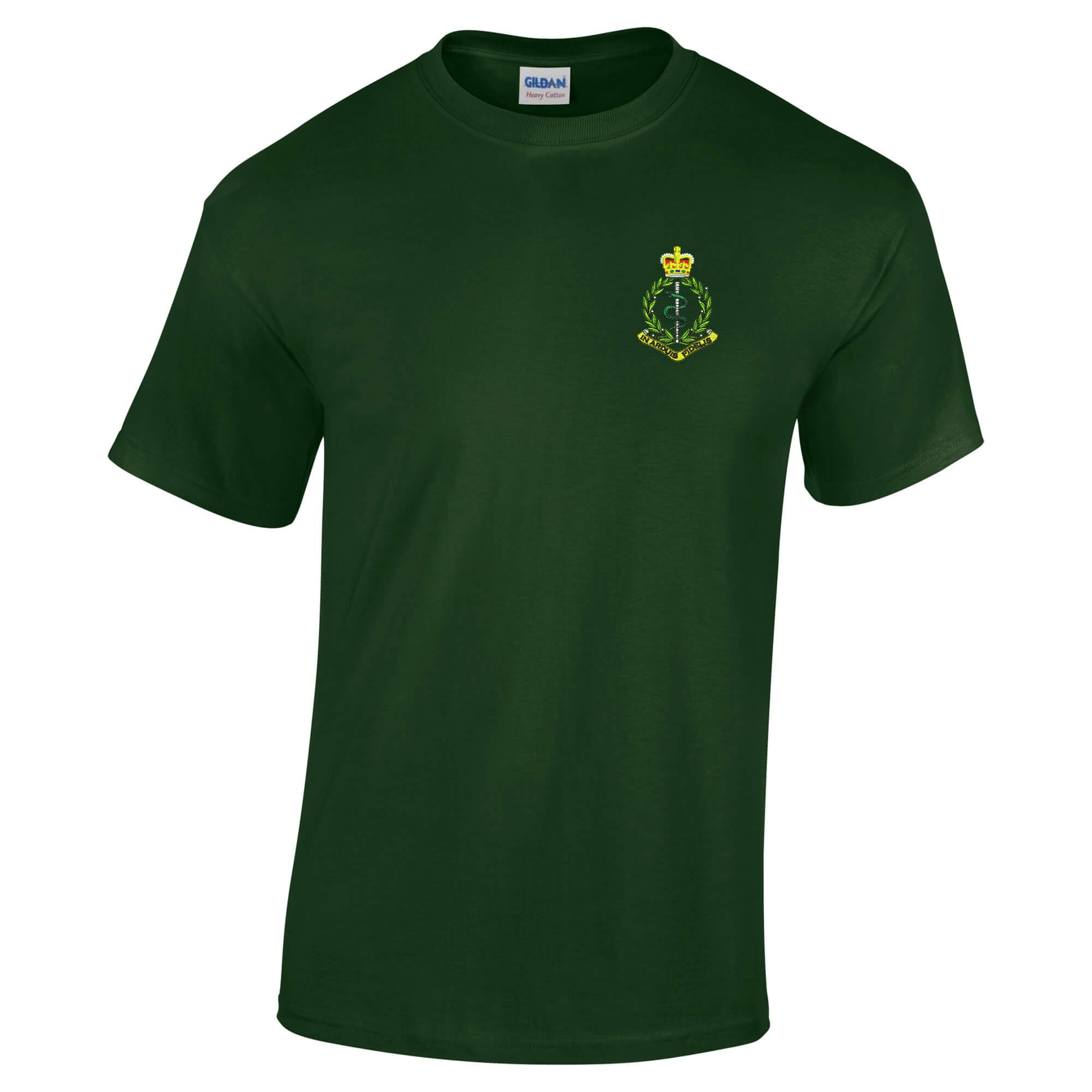 Pineapple Joe's Men's Forest Green Royal Army Medical Corps Embroidered T-Shirt - X Large