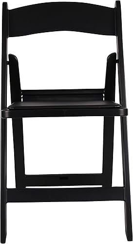 Miniatura 5 de BTEXPERT Juego de 4 sillas plegables de resina, asiento acolchado de vinilo para interiores y exteriores, juego ligero para el hogar, eventos,