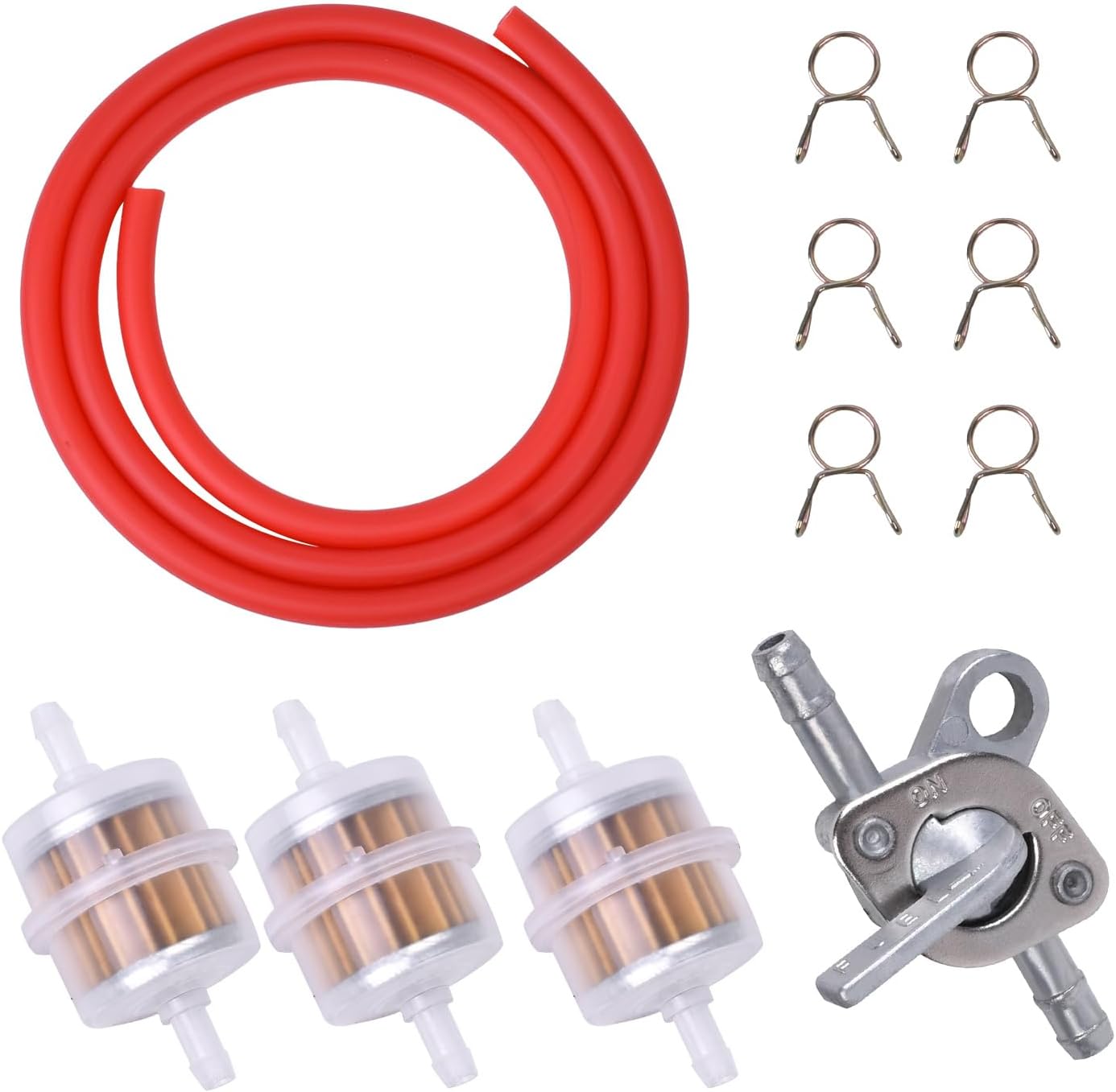 1/4" In Line Fuel Gas Filters Shut Cut Off Valves Clamps 493960 - Foto 8