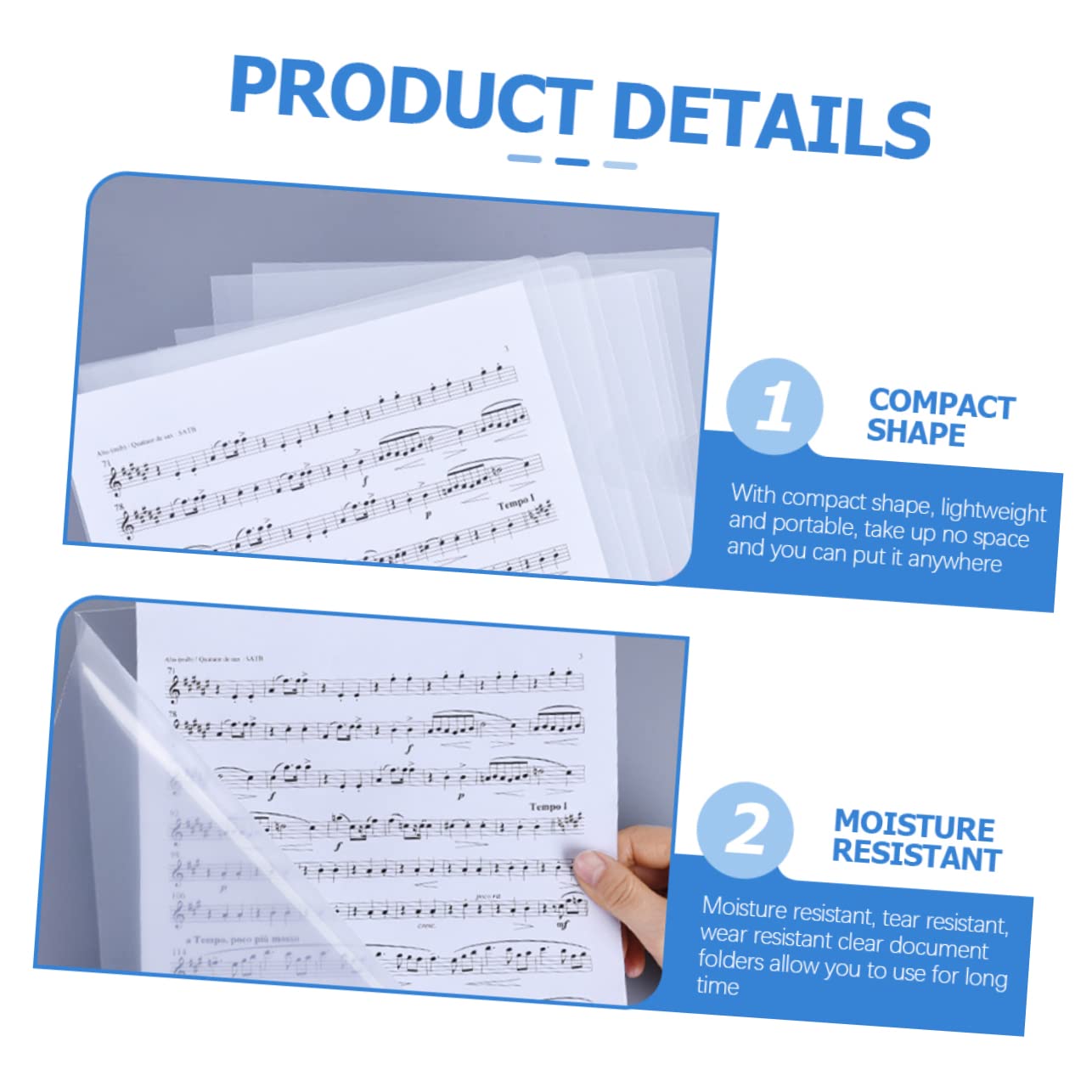 SHINEOFI 50piezas Unidades Carpeta Transparente De Plástico Resistente Para Documentos Funda Protectora Para Oficina Escolares y Archivos