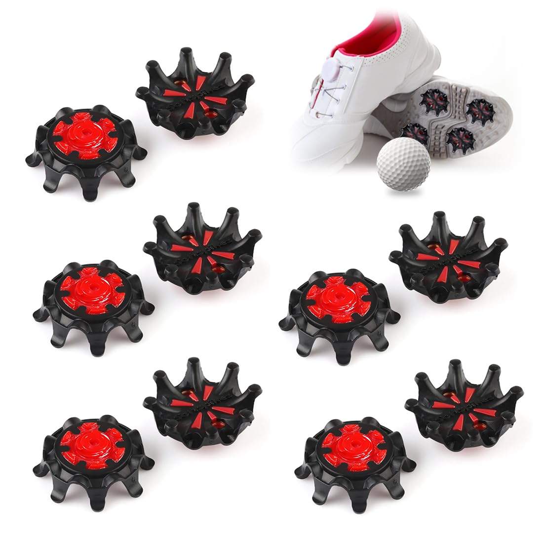 Golf Spikes,Golf Spikes Stollen 10 Stück, Golf Schuh Spikes Ersatz, Anti Rutsch Cricket Spikes, Golfschuh Spikes Schraub Trainingsteile für Golfliebhaber im Freien