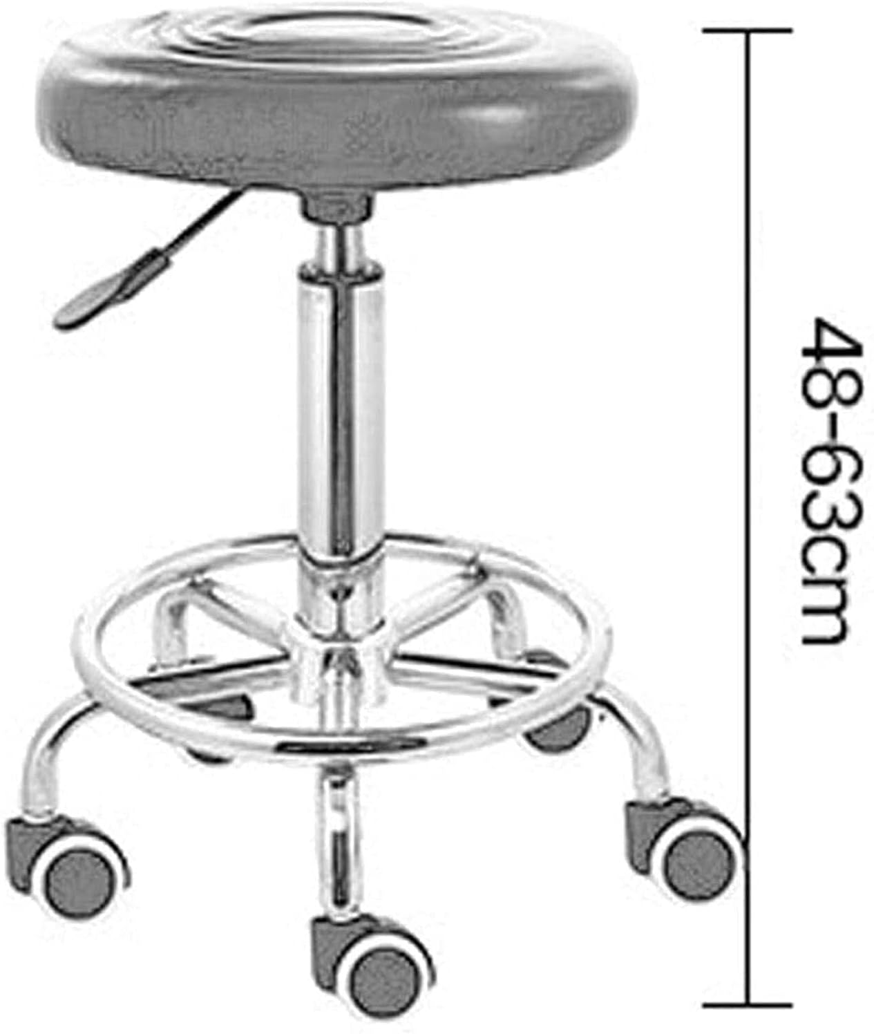 Heavy Duty Adjustable Hydraulic Rolling Stool with Wheels for Shop Tattoo Lab Medical Use