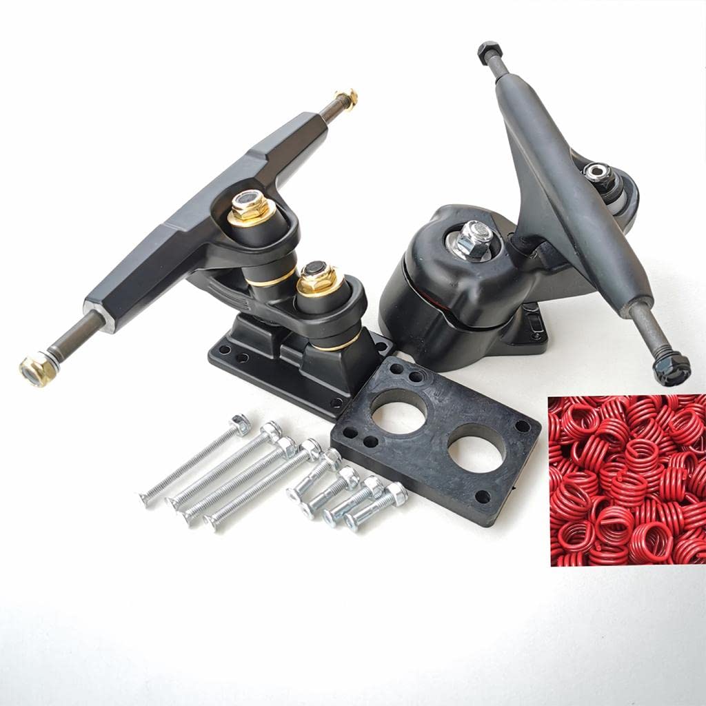 1 Paire Skateboard Trucks Durables pour Planche Hardware de Remplacement Fiable Bushings Premium Longboard Trucks de Skateboard en Aluminium Poli Perf