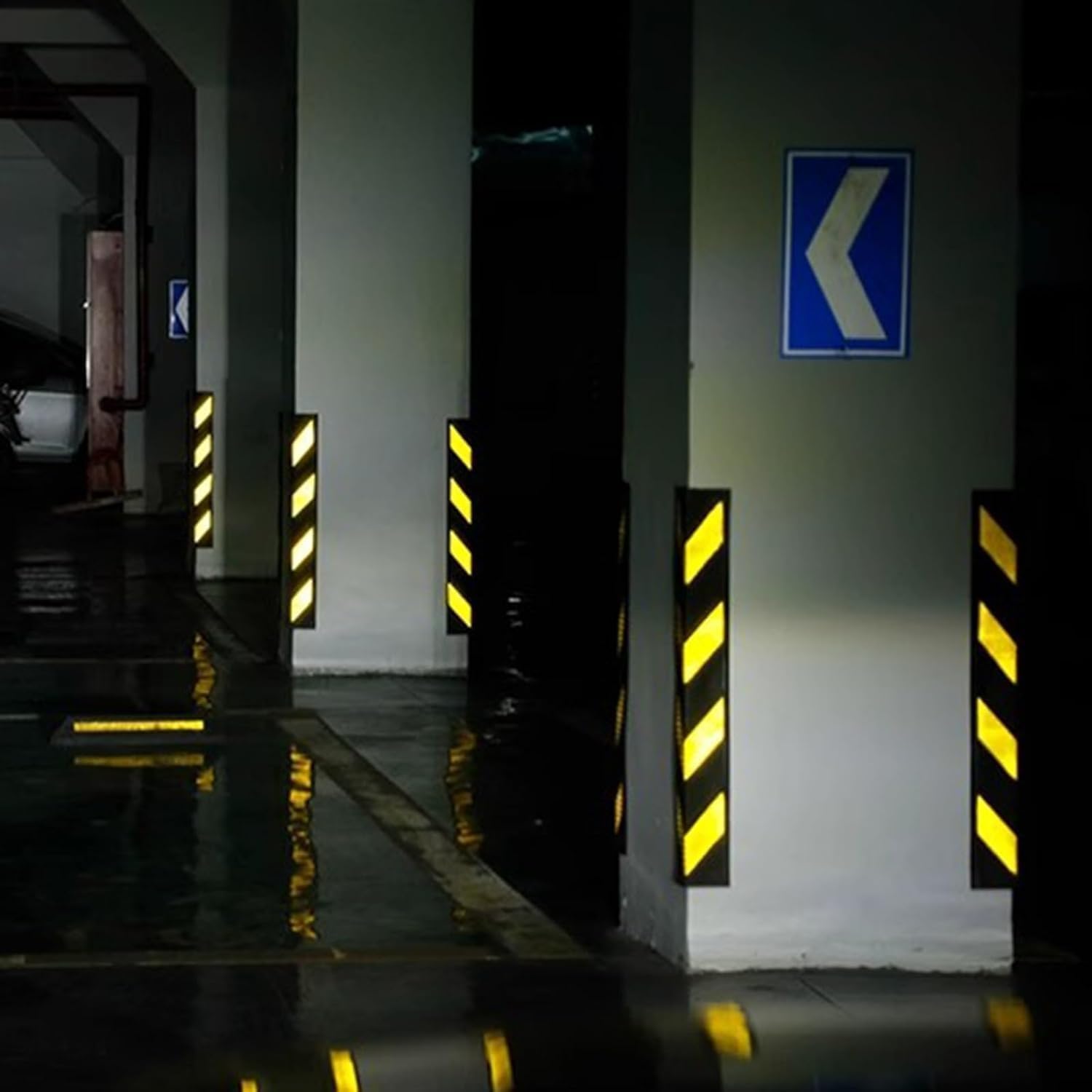 Rubber Bollard,Reflective Workshop Ground Floor Garage Corner Guard.