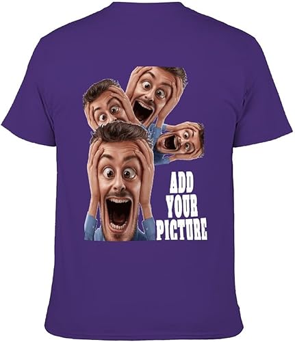 Vista 5 de Custom Personalized Men's Cotton T-Shirts Design Your Own Custom Prints