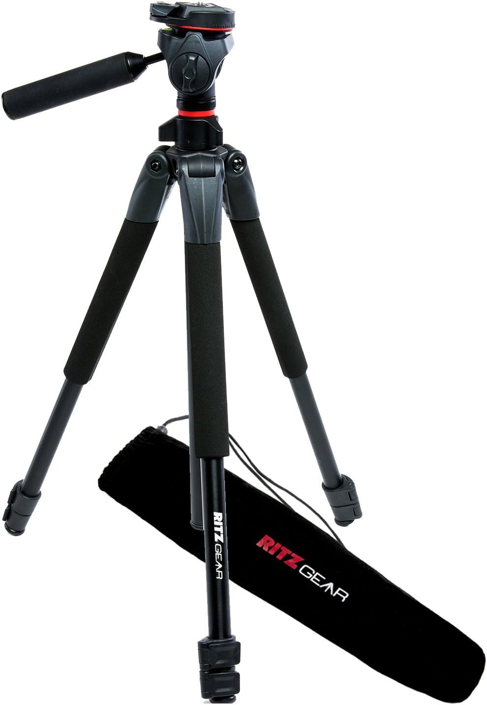 Ritz CameraGear 60" Tall Deluxe Tripod with Pan Head and 3 Leg Sections with Flip Locks