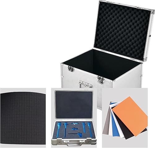 Miniatura 4 de KIZQYN Caja de herramientas para el hogar caja de herramientas dura de aluminio maletín portátil de almacenamiento estuche organizador de equipos de