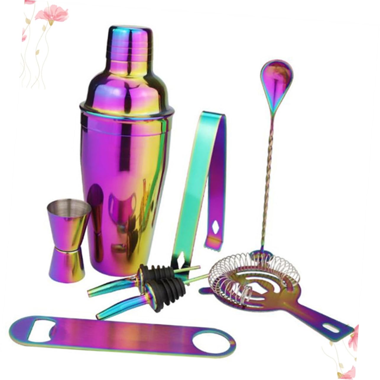 Set Accessori per Cocktail 8 Pezzi Shaker 750ml in Acciaio Inossidabile Sigillo per Uso Casa e Ristorante