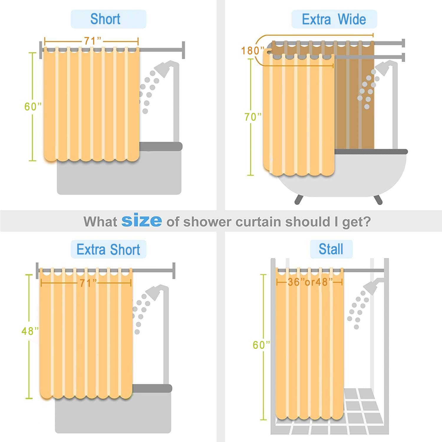 Shower Curtain Dimensions A Round Up Of The Best Extra Long Shower