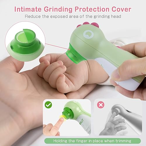 Miniatura 2 de Cortauñas eléctrico para bebés, cortaúñas para bebés con luz LED y cubierta de molienda, juego de adornos y esmalte para recién nacidos, niños