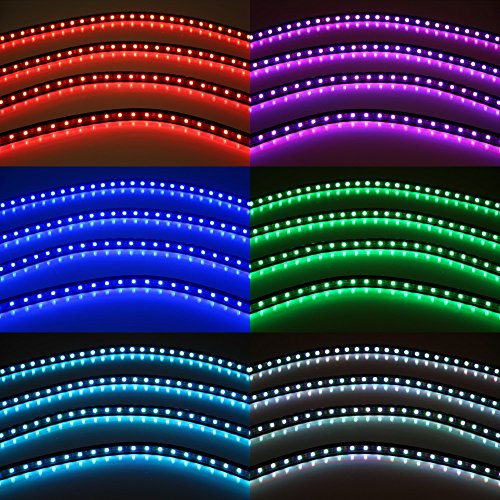 Kit LED RGB para bajo auto, 4 tiras universales miniatura 3