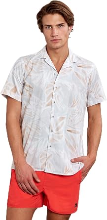 Comfort Fit Bask l  Apa  Yaka 100% Pamuklu K sa Kollu Casual G mlek