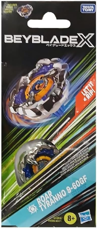 Beyblade X Roar Tyranno 9-60GF Top Booster Pack Set, Includes 9-60GF Right-Spin Attack Type Top, Spinning Bey Toys for 8+ Year Old Kids