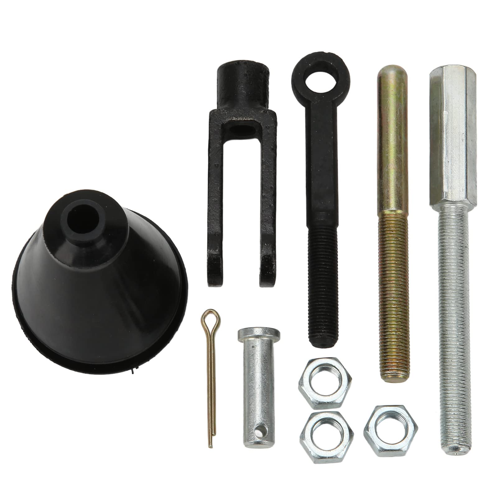 Kit de Tige de Maître-Cylindre, Kit de Tige de Poussée de Cylindre Réglable, Kit Universel de Pompe de Frein Automatique avec écrous à Chape à œillets, Configuration de Manivelle de Remplacement