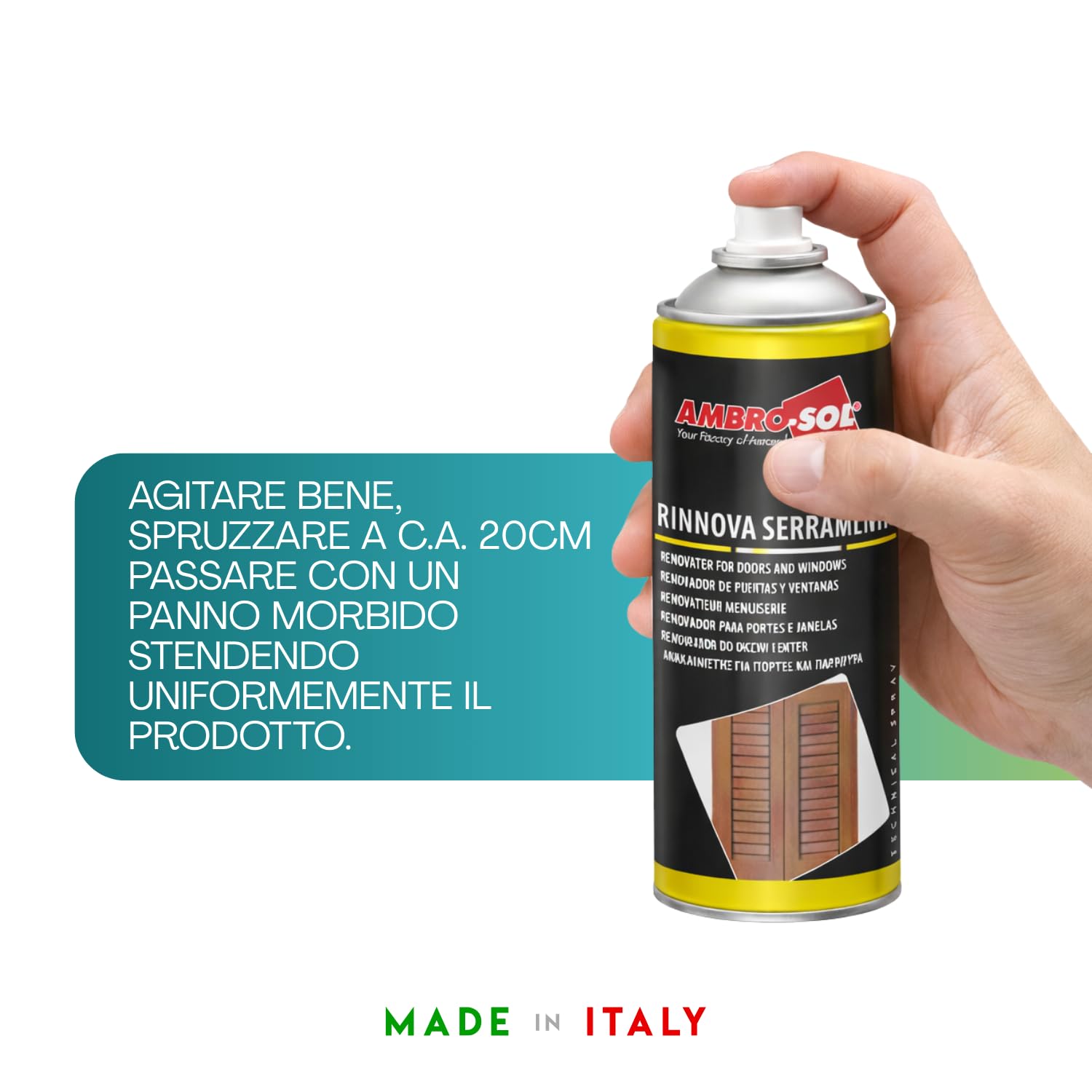 VIRSUS 12 Bombolette Rinnova Serramenti Spray da 400ml, Azione Protettiva per infissi Interni e Esterni, Spray Trasparente, Lucida porte e serramenti in Legno, Alluminio e Pvc