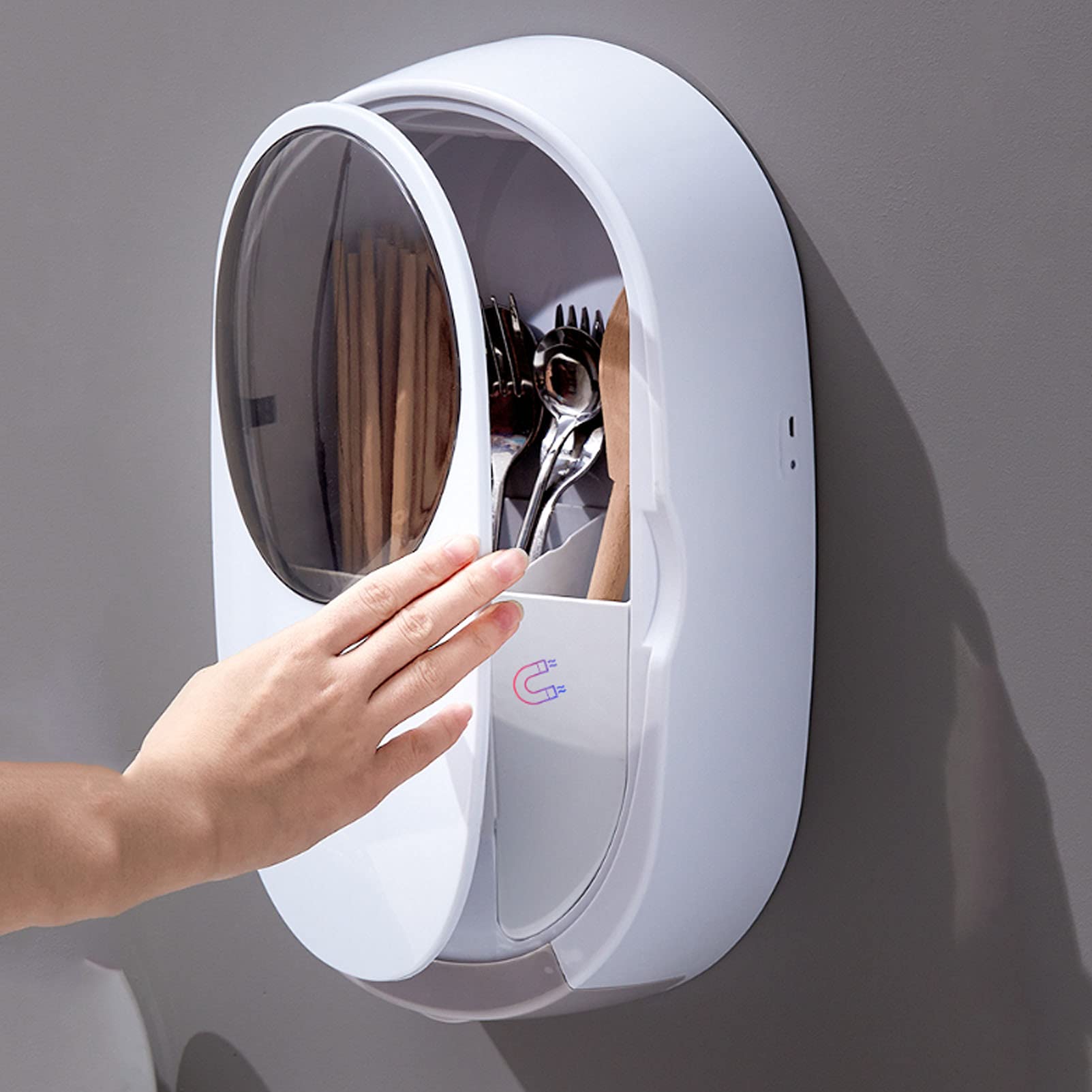CGF- Máquina de Palillos de Tenedor de desinfección para Colgar en la Pared - Desinfección Ultravioleta, Desmontable para una fácil Limpieza - Almacenamiento de Cuchillos Que Ahorra Espacio