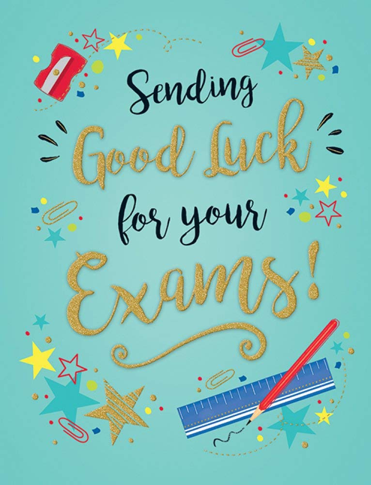 Modern Occasion Card Good Luck Exam - 8 x 6 inches - Piccadilly Greetings