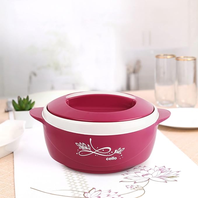 Cello Sapphire | Insulated Inner Steel Casserole | BPA Free | Food Grade | Serving 1500ml, Pink at Rs. 289
