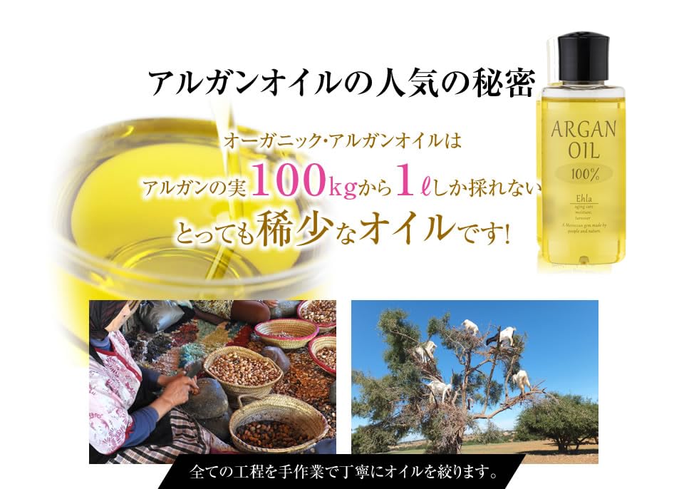 Amazon.co.jp: アルガンオイル 50ml エヘラ アルガンオイル100