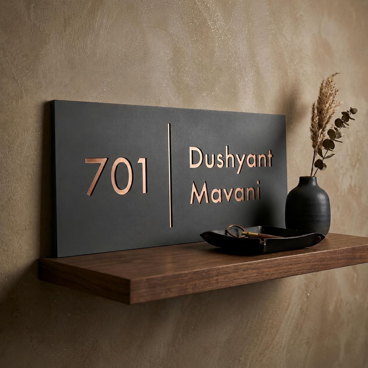Name plate for home entrance | Wood Personalized NamePlate with 3D Letters | Door nameplates | Custom Name Plate For Home, Office and Outdoor Entrance | 15X30 cm | Wooden | Housewarming Gifts — Amazon image 12