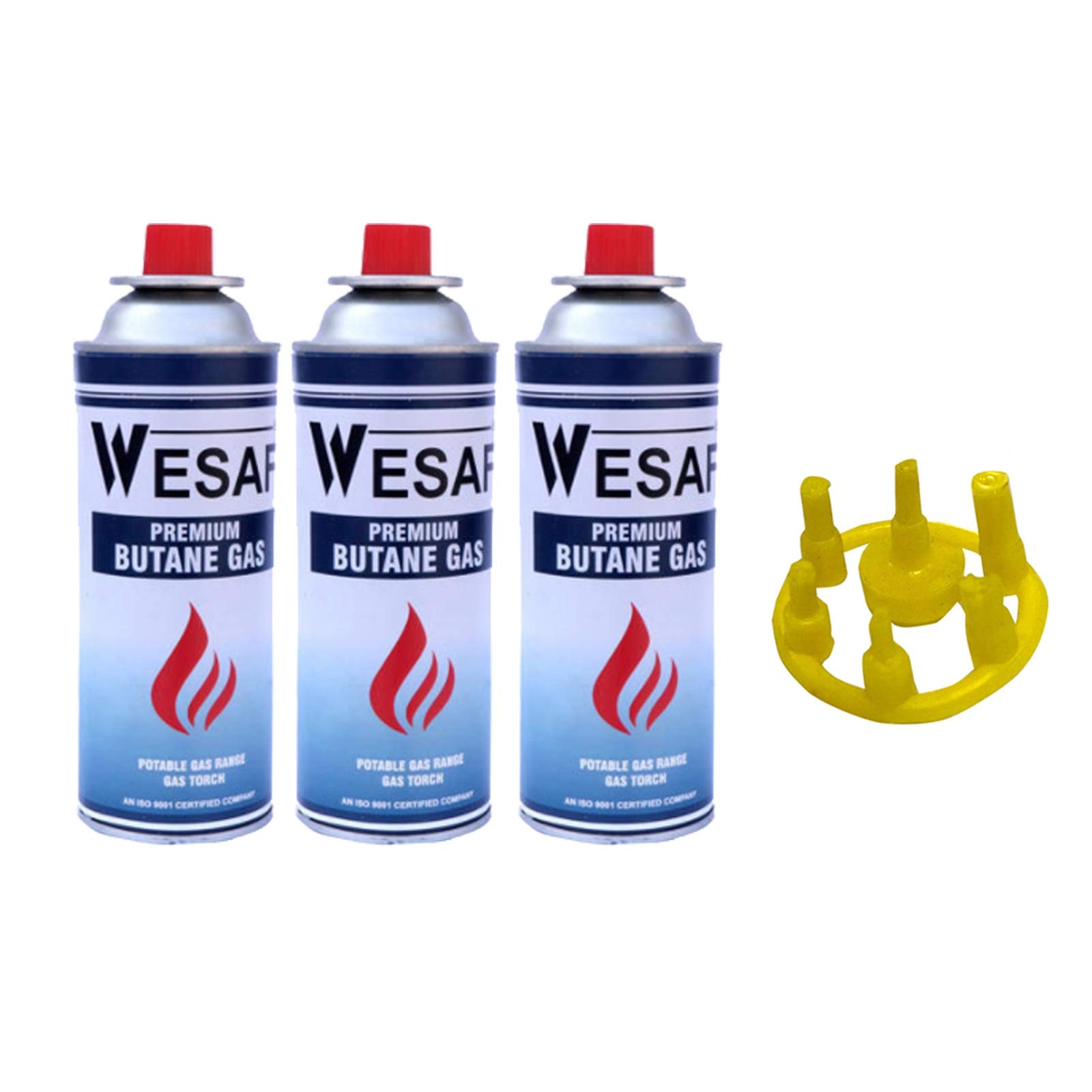 Cloudberry Butane Gas Canister with Refiller Adapter Combo 3 Canister 1 Adapter