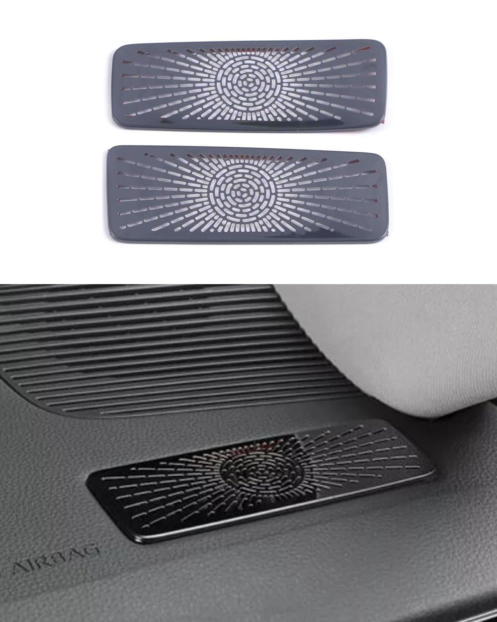 ANUNFRRE Car Accessories Fit for Toyota VENZA 2021 2022 2023 2024 Stainless Steel Interior Dashboard Air Vent Outlet Cover Trim 2PCS Set（Black
