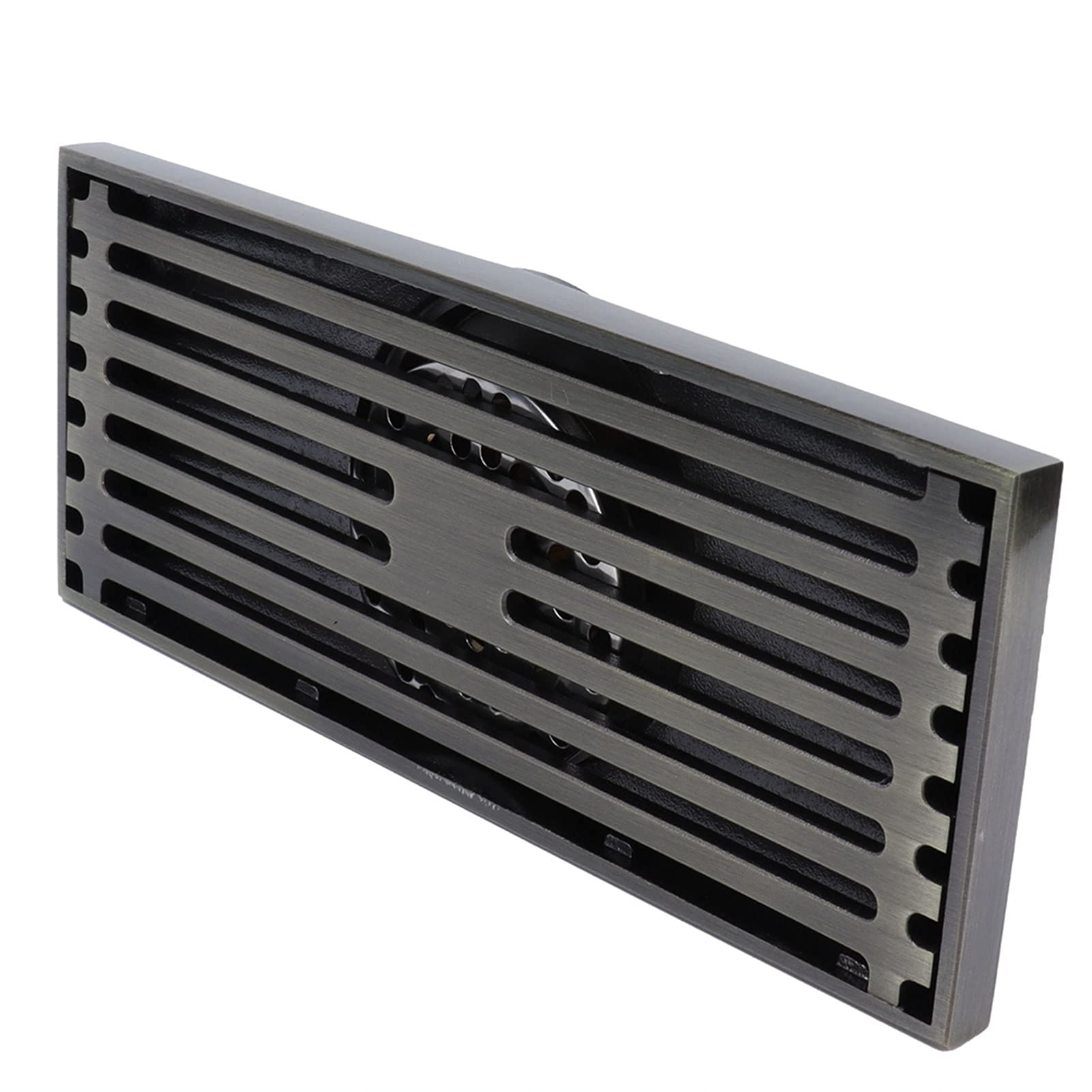 Juego de Drenaje de Piso Rectangular Moderno con Cesta de Filtro Dorado, Larga Vida útil, Adecuado para Varios Patrones de Azulejos, 1 ud.