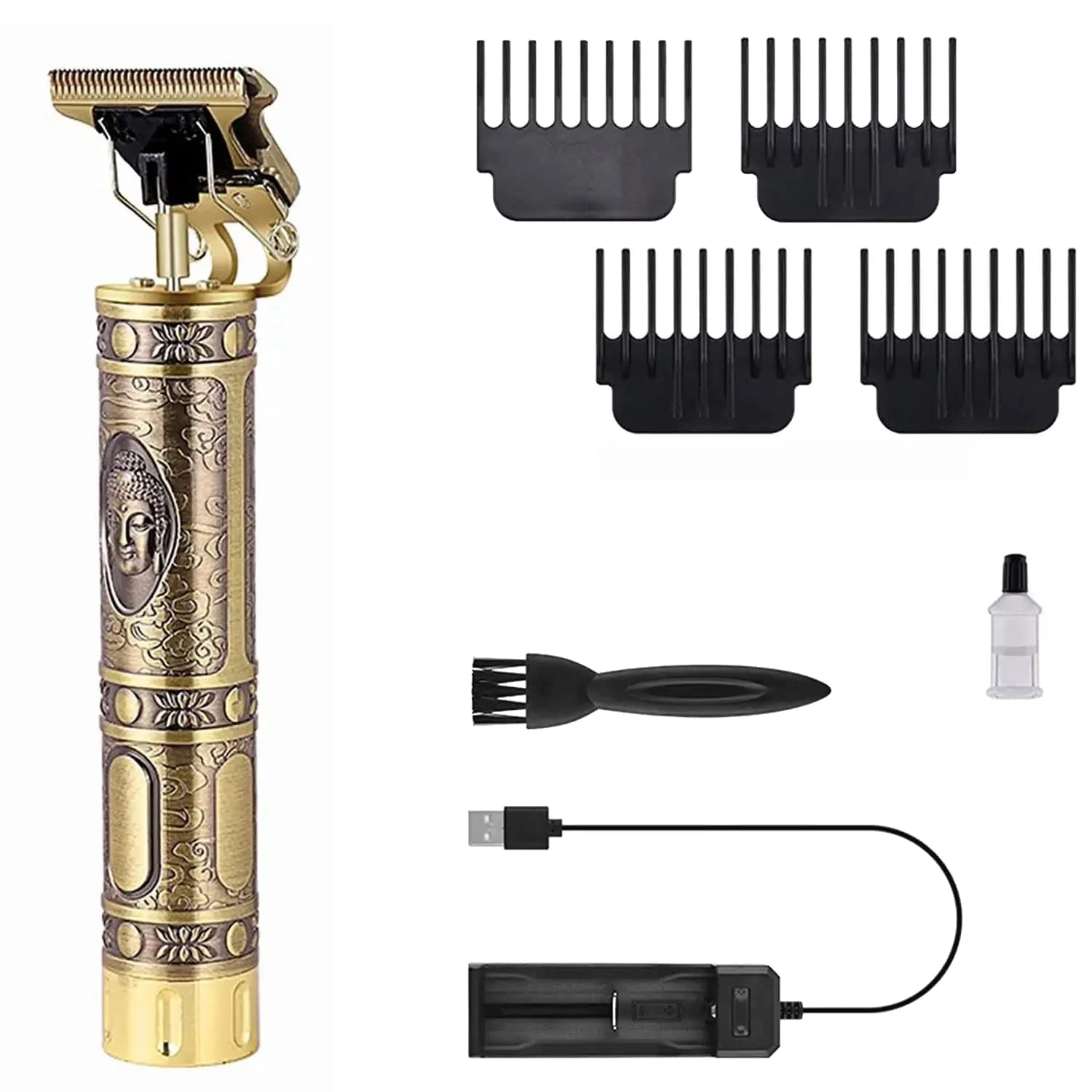 Hair Styler Buddha Style Trimmer for Men Beard Styles Shaver Kit Hair Cutter with Adjustable Blade Clipper Steel Razors Portable-image-10