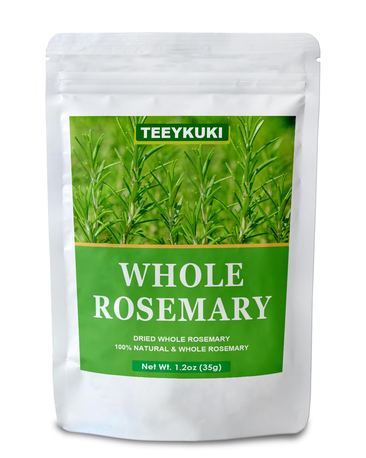 Natural Dried Whole Rosemary Sprigs, 1.24oz(35.0g), 10~15 Sprigs, Premium Grade Dried Rosemary Sprigs for Baking & Beverages, Non-GMO