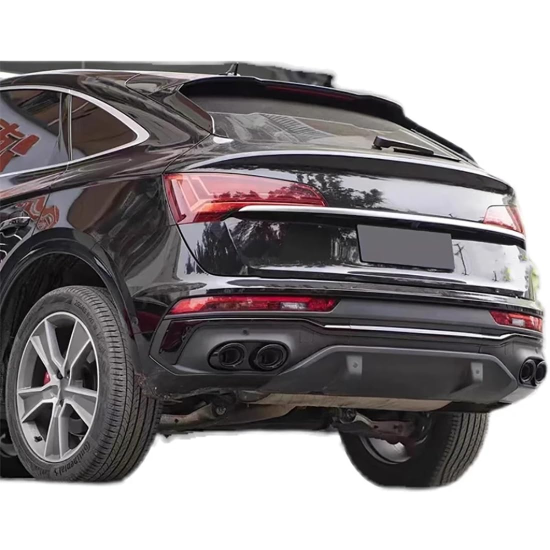 Labbro Diffusore Paraurti Posteriore per Audi Q5 Sportback 2021 2022 2023 2024, Splitter Paraurti Kit Corpo,Spoiler Labbro Posteriore,Black-Black
