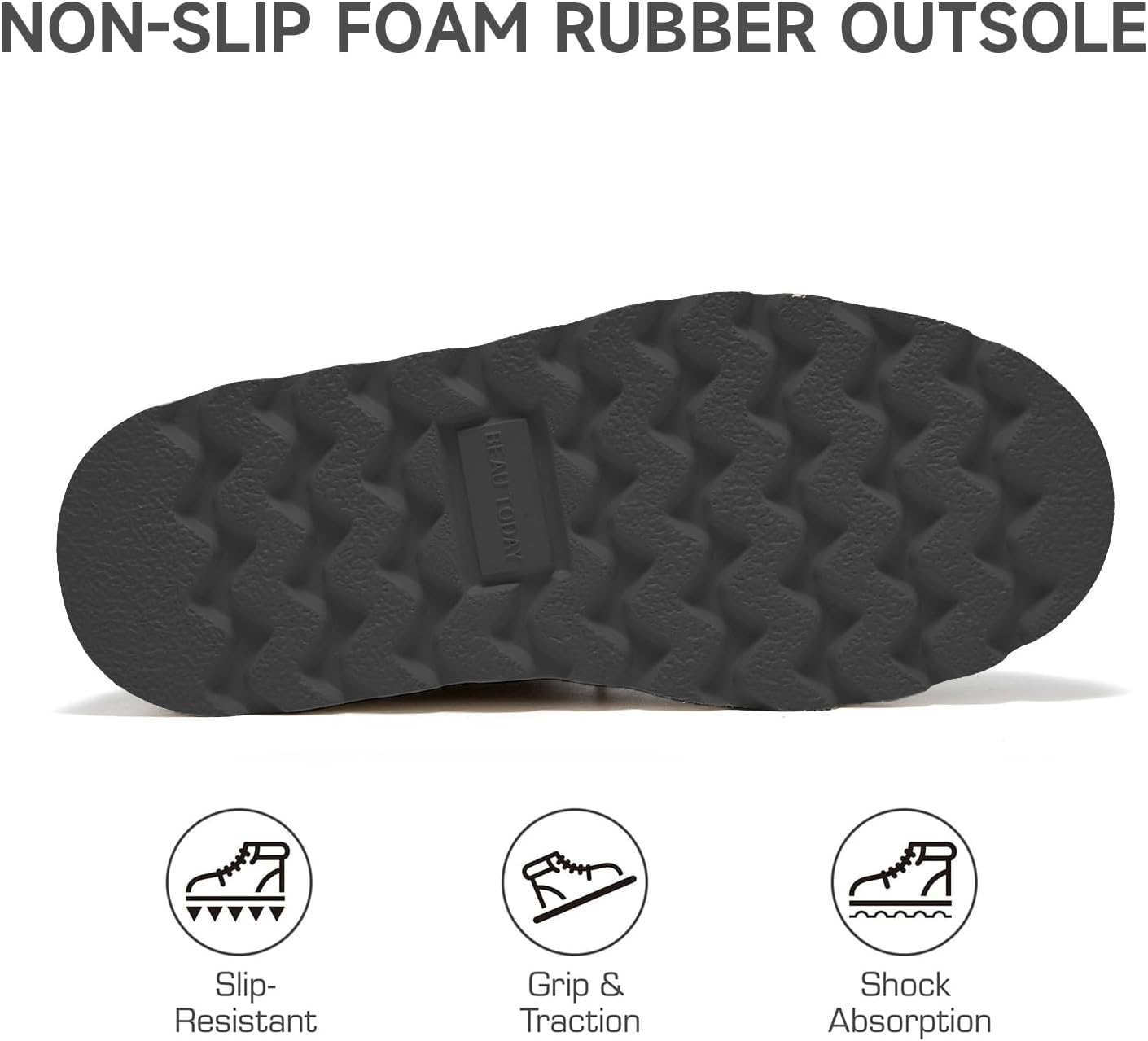 BEAU TODAY Women's Winter Snow boots, Genuine Suede Platform Boots for Women, Warm Fur Lined Lace Up Round Toe Ankle Boots, Comfortable Anti-slip Outdoor Short Booties