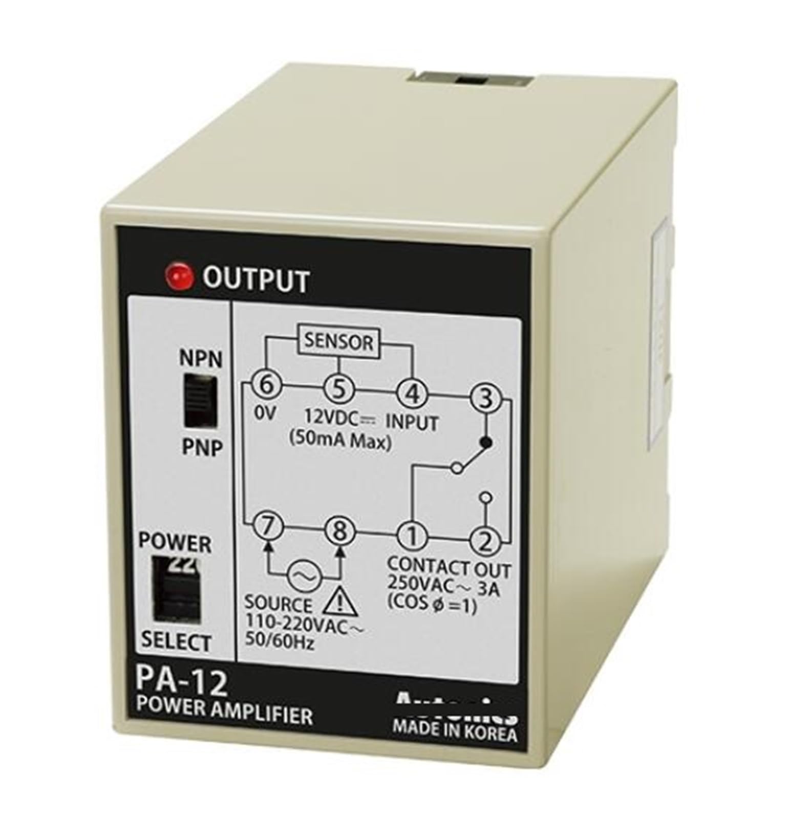 Digital Counter PA-12 Controller, Sensor, NPN & PNP Input, SPDT NO/NC Output, 110 & 220 VAC Electrical Timers