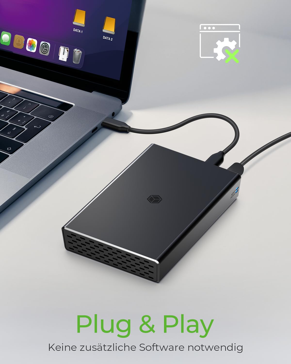 ICY Box Obudowa RAID do 2X 2,5 cala SSD i HDD, USB-C & USB-A, USB 3.1 Gen2 (10 Gbit/s), aluminium, czarna, IB-RD2253-C31