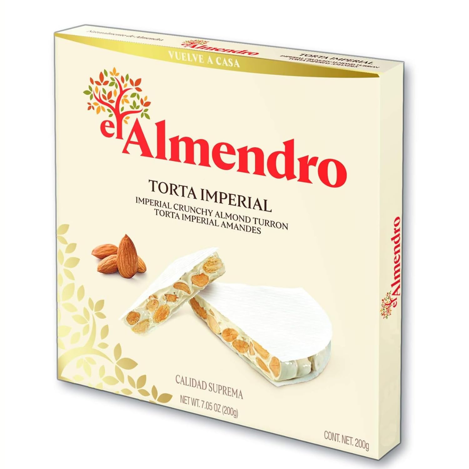 El Almendro Crunchy Almond Turron Round, 200G (Imported)
