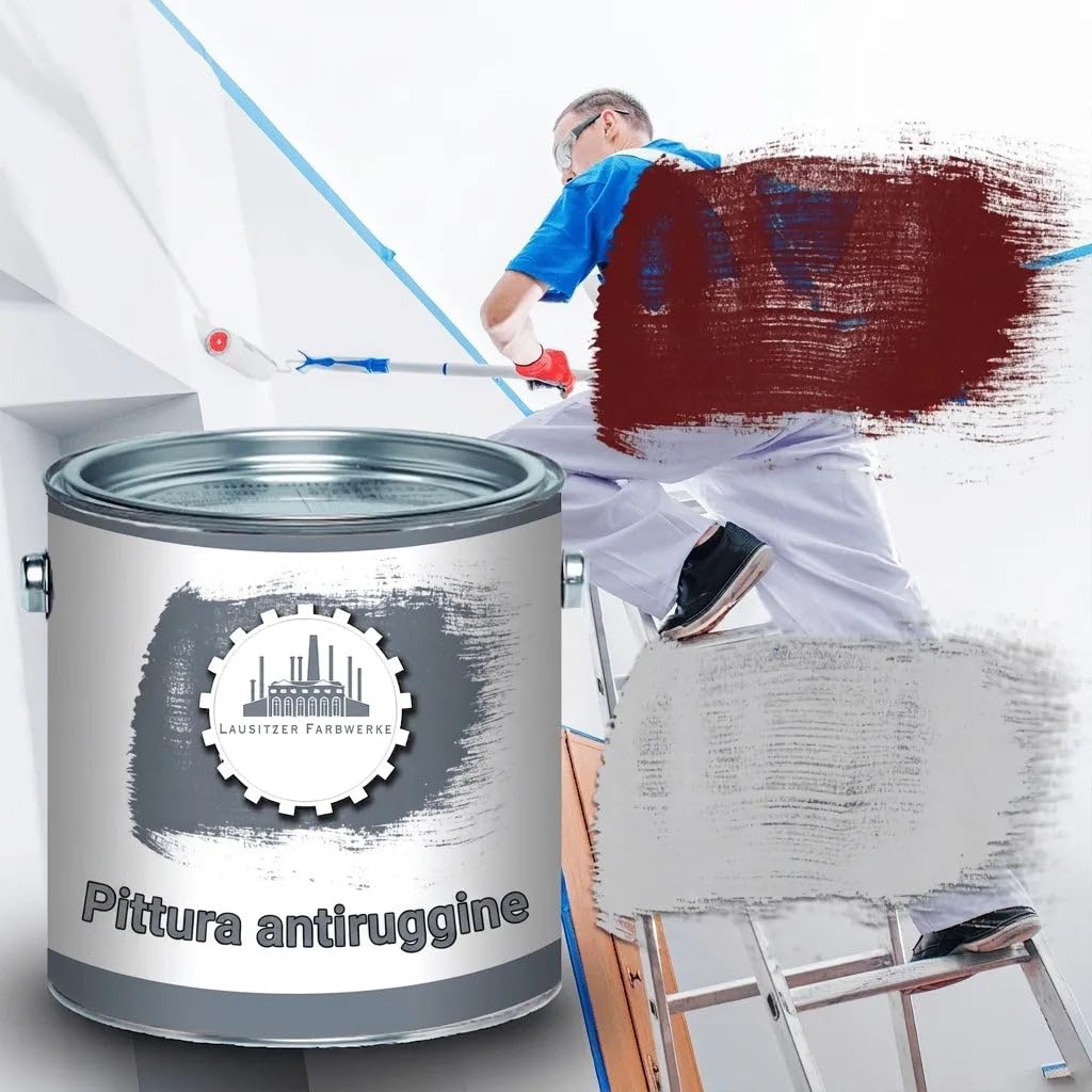 Smalto colorato per metallo e legno opaco 2in1 grigio finestra RAL 7040 grigio primer+lacca per interni ed esterni finitura - particolarmente resistente e a rapida asciugatura - (1 L) Lausitzer Farbwe