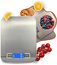Balança Cozinha Digital Precisão 10kg em Inox - Balança De Alimentos Para Cozinha, Balança Digital De Precisão, Ideal Para Pesagem De Comida E Ingredientes