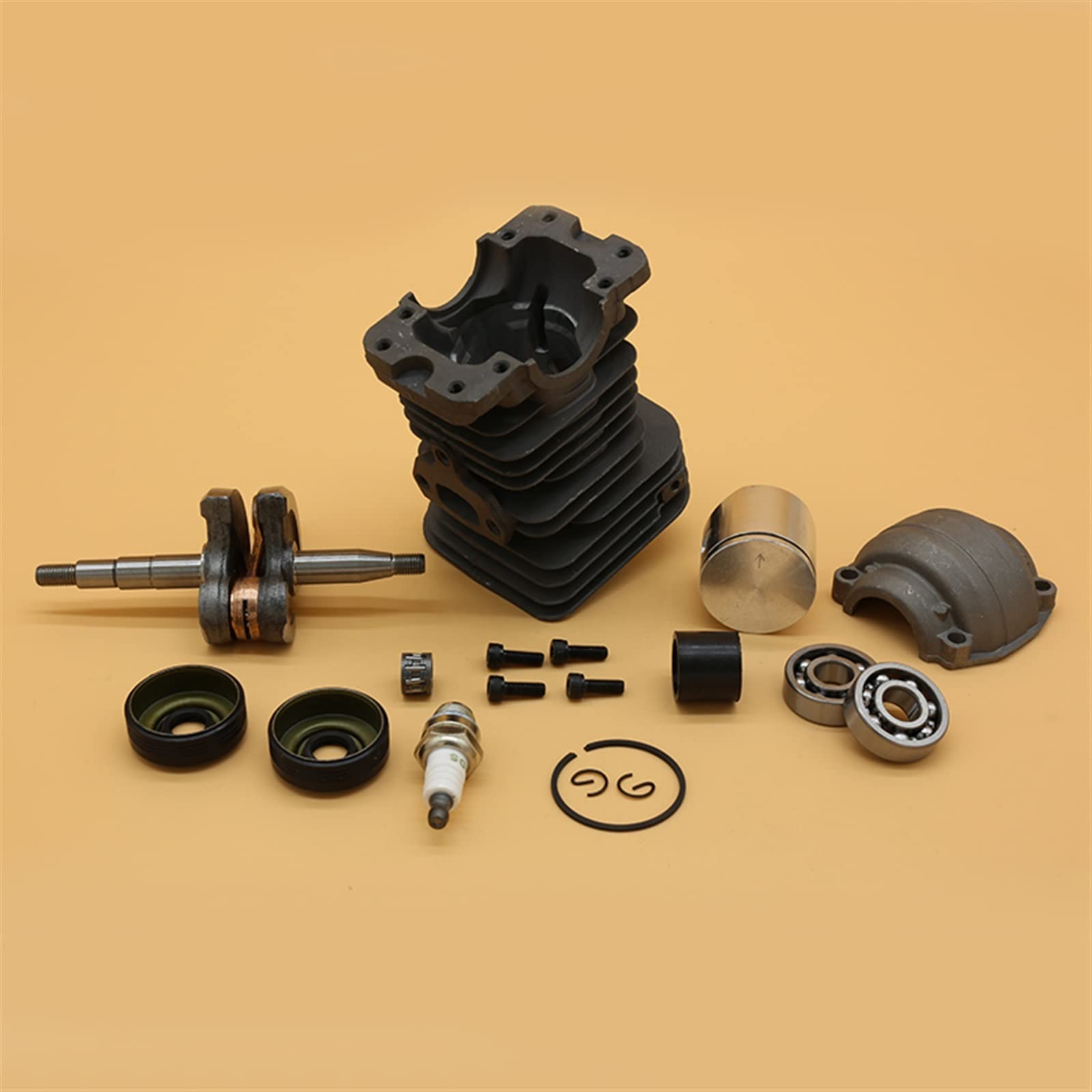 38 mm y amperio;Kit de motor de sello de aceite de cojinete de cigüeñal de cilindro de 40mm apto for HUSQVARNA 136 137 141 142 repuestos de motosierra 530069941(HUS137 38MM)