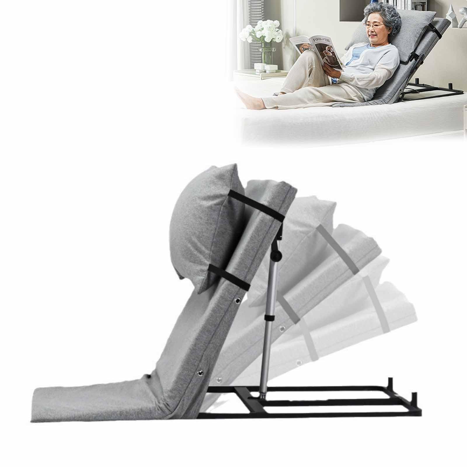 Schienale Sollevabile da Letto, Sedia Schienale per Sedersi con Cuscino e Imbottitura in Spugna da 4 cm, Sollevatore da Letto per Anziani e Pazienti (Regolabile da 2° a 65°)(Standard,75cm)