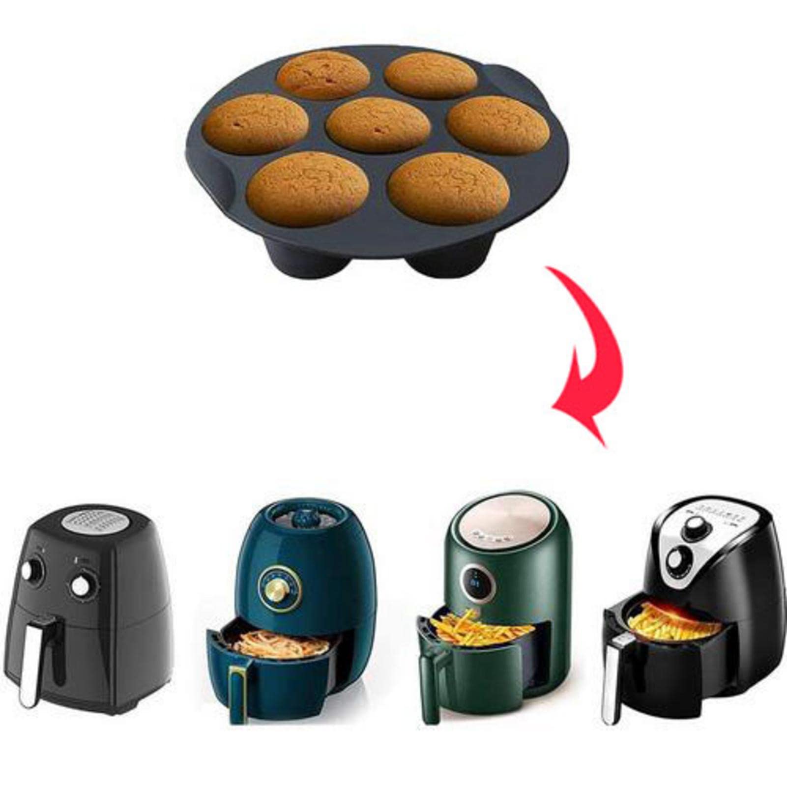 Silicone Muffin Pan for Ninja Dual Air Fryer, Silicone Foodi Cupcake Pans  Silicone Molds, Universal Air Fryer Accessories for