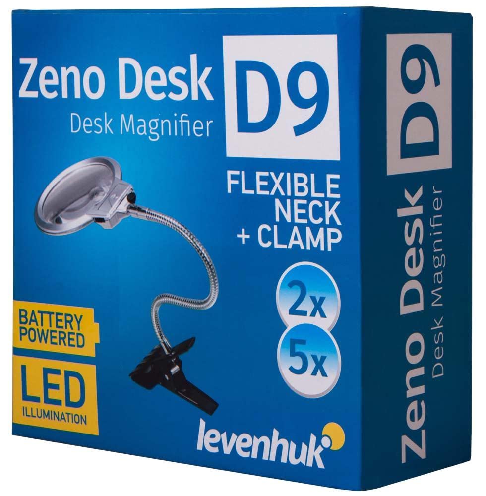 Levenhuk Zeno Desk D9 Tischlupe LED Flexible Halterung | Flexible Lupenhalterung mit LED-Beleuchtung für Hobby, Handwerk und genaue Arbeiten