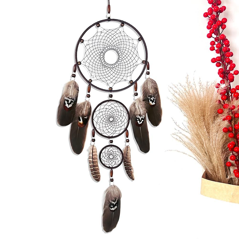 Grand Attrape-Rêves Macramé Noir – 80 Cm Décoration Murale Boho Fait Main Pour Chambre Ou Salon