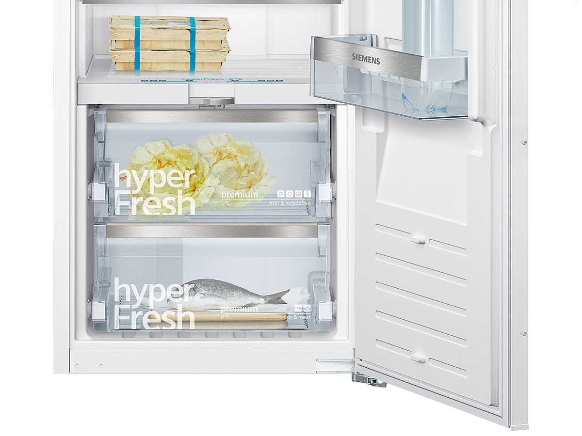 Réfrigérateur encastrable Siemens KI52FAD30 - Réfrigérateur encastrable 1 porte - 204 litres - Réfrigerateur/congel : Froid statique / Froid statique - Dégivrage automatique - Blanc - Classe A++ / Intégrable