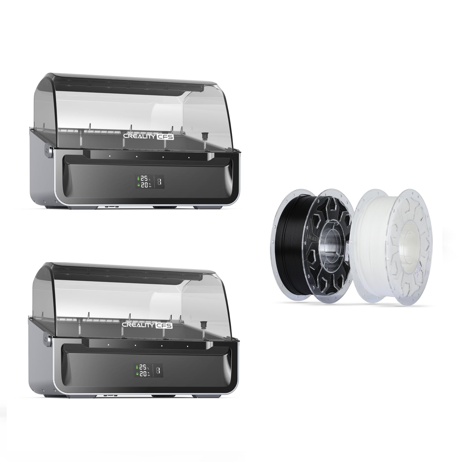 Creality CFS for K2 Plus 3D Printer 2 Pack, Bundle with PLA Black& White