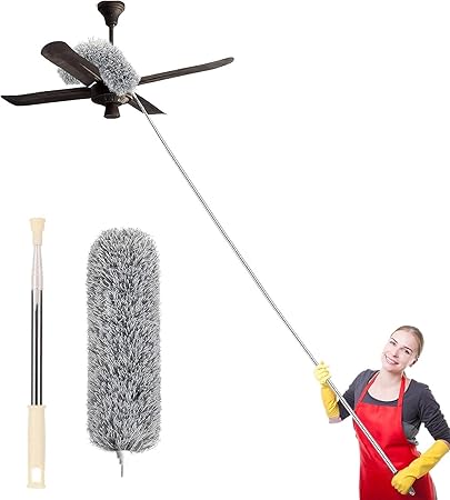 Winberg Dusting Flexible Ceiling Fan Cleaner Duster/Washable Fan Duster for High Ceiling/Best Flex-and-Stay Fan Blade Cleaner Random Colour Fanduster02