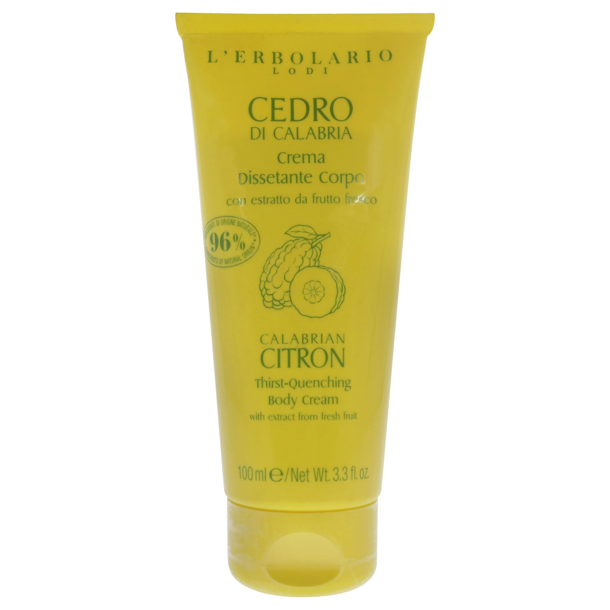 Thrist-Quenching Body Cream - Calabrian Citron by LErbolario for Unisex - 3.3 oz Body Cream, Cranberry, 93.55 ml (Pack of 1)