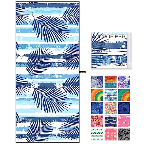Your Choice Beach Towel - Microfiber Beach Towels Oversized, Quick Dry Beach Towel For Adults, Sand Free Beach Towel, Travel Towel - Oversized Beach Towel 78X35 Inch - Tropical Leaves #TOP19