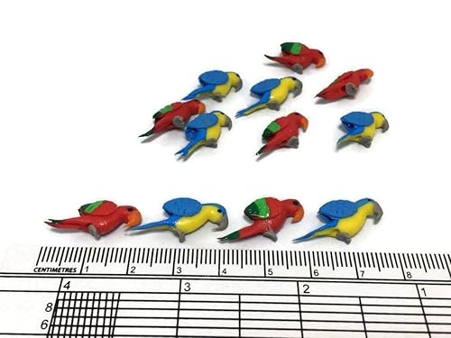 Miniatura 4 de Lote de 12 Miniatura Bird Parrot Fairy Garden Supplies Animal Bird Figurine Muebles Casa de muñecas GD#028