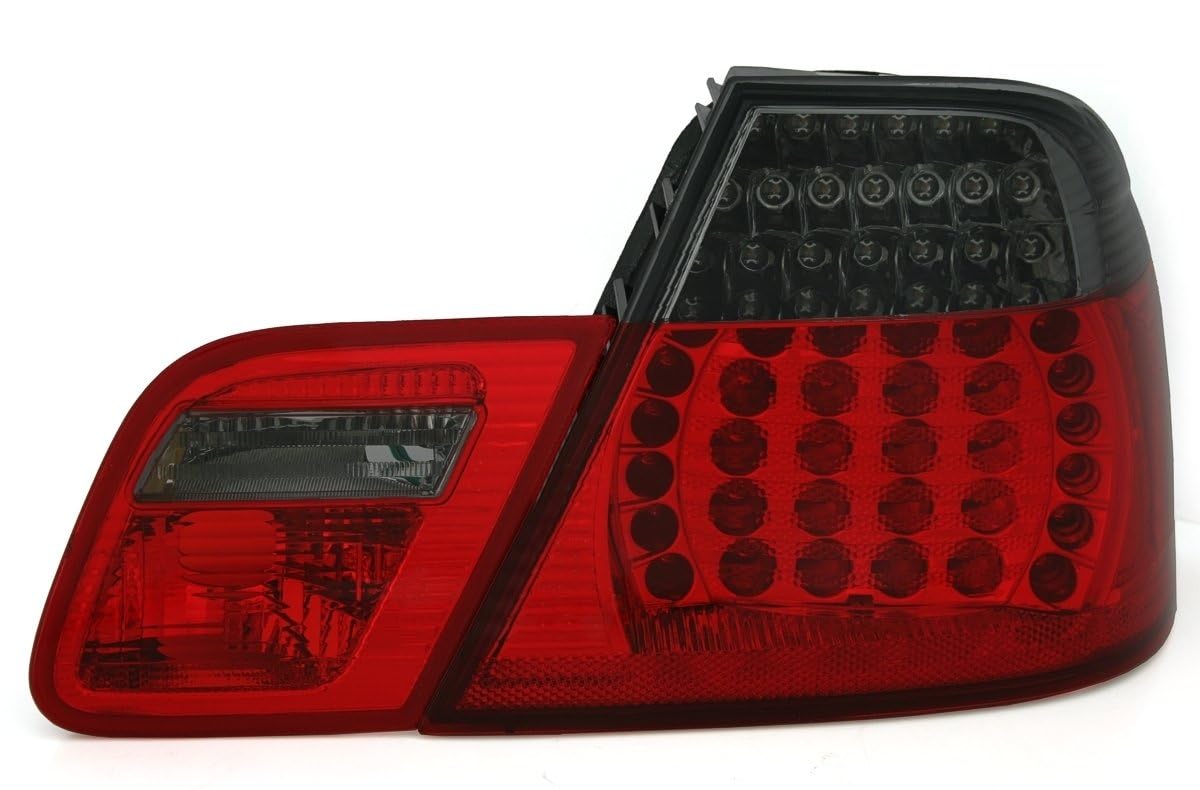 Juego de faros traseros LED en rojo y negro.