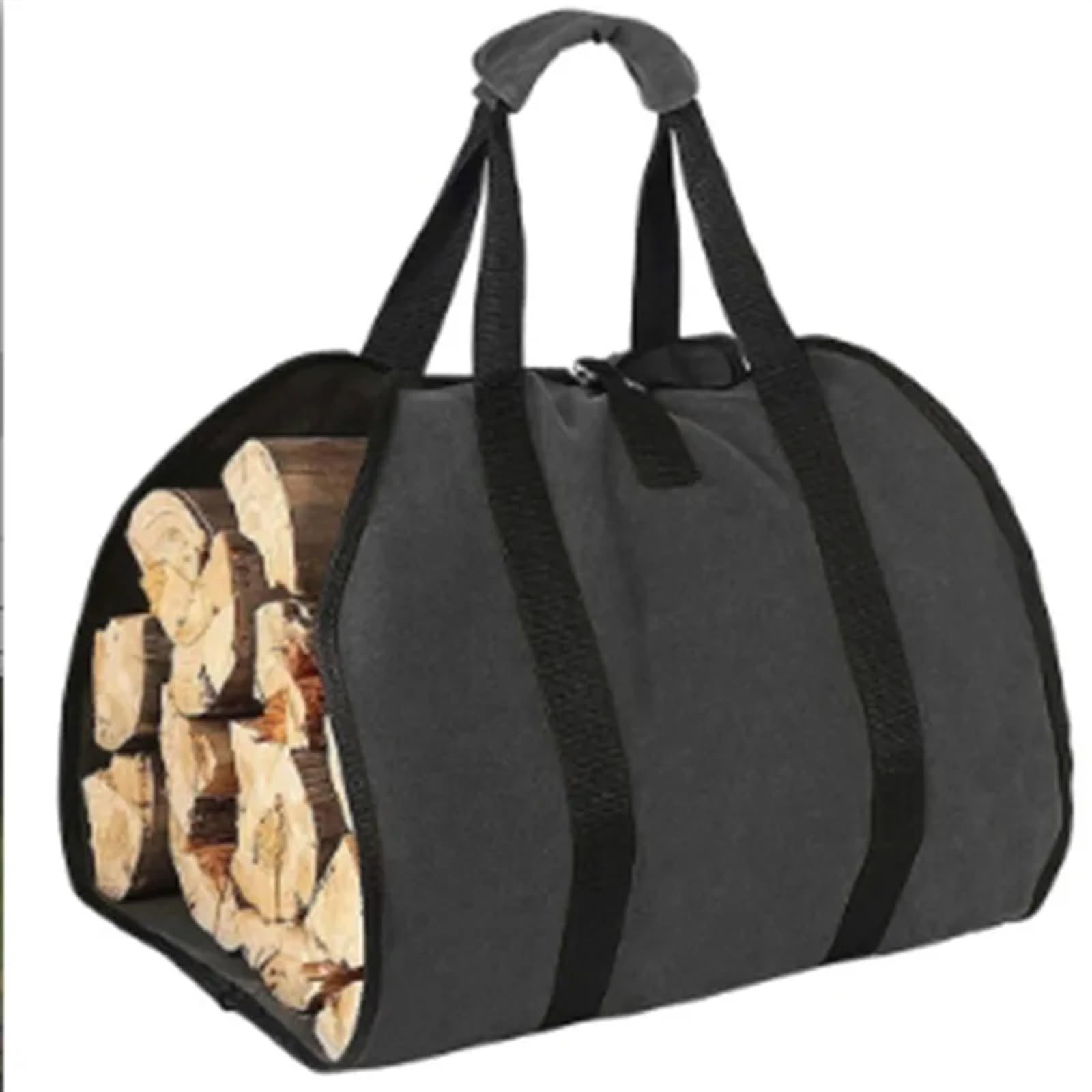 VAYEODEYU Firewood Storage Bag Brown Black Portable Oxford Cloth Carry Camping Outdoor(Black)