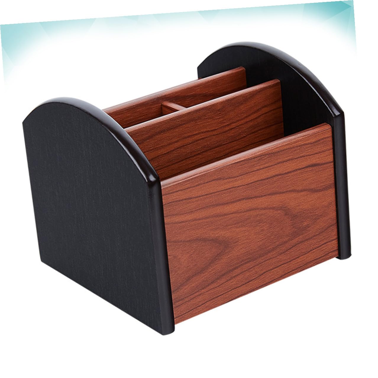 GALPADA Organizador de Almacenamiento de Madera para Escritorio Portalápices Multifuncional Compartimentos Caja Contenedor para Oficina Diseño Moderno Veta Natural Adecuado para